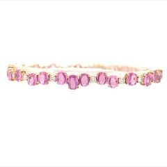 RUCHI Pink Sapphire and Diamond White Gold Link Bracelet