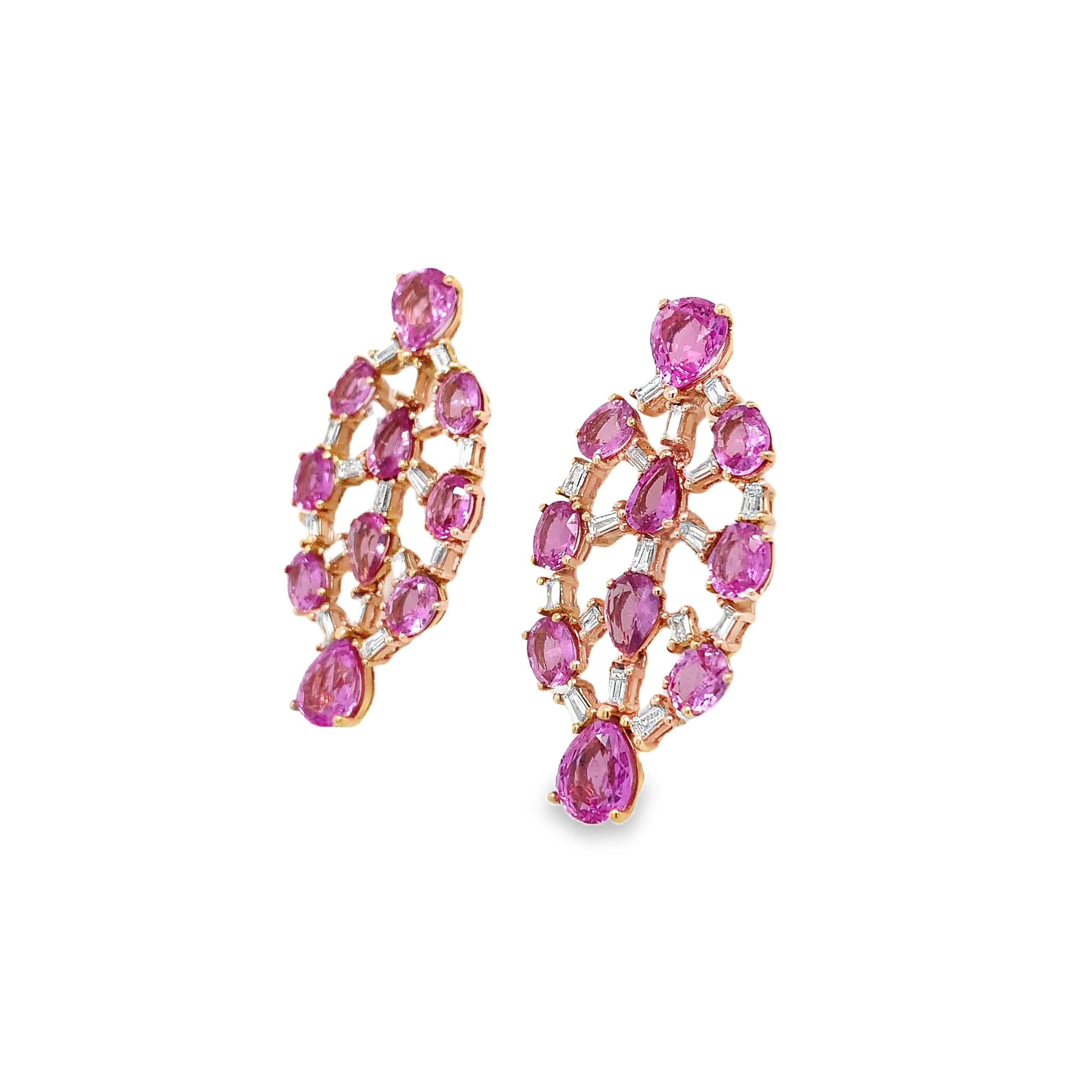 Contemporaneo Orecchini con zaffiro rosa e diamanti Ruchi New York in vendita