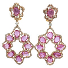 Ruchi New York Pink Sapphire and Diamond Earrings