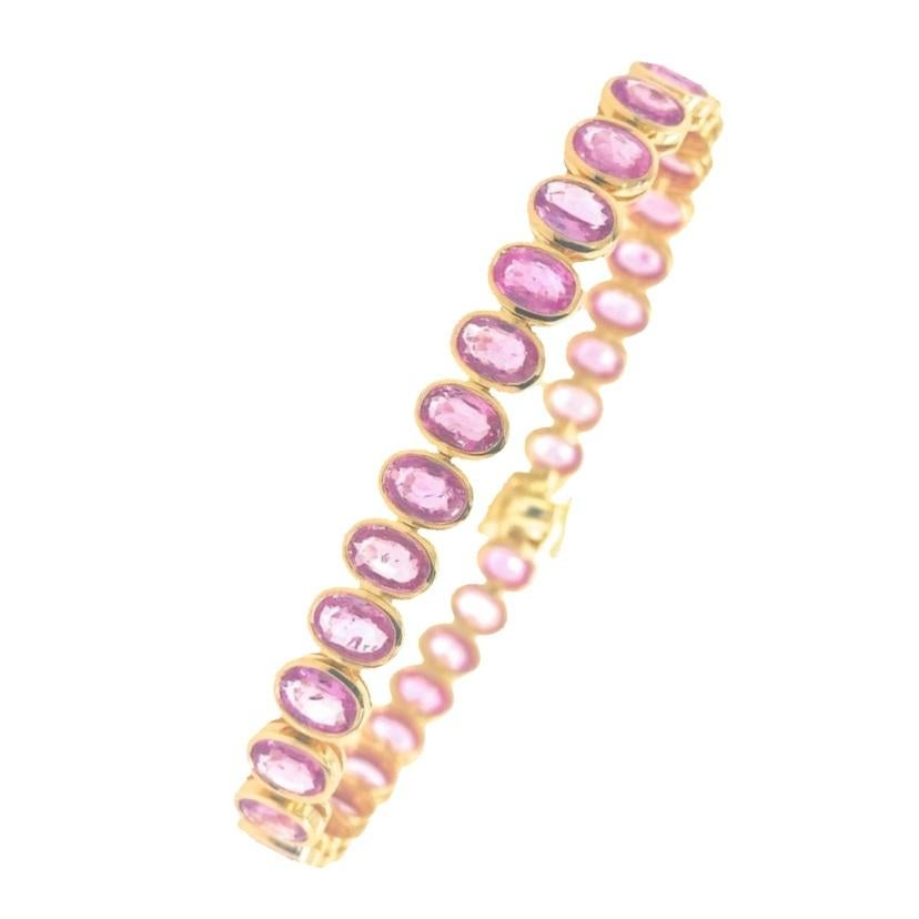 Oval Cut Ruchi New York Pink Sapphire Bracelet