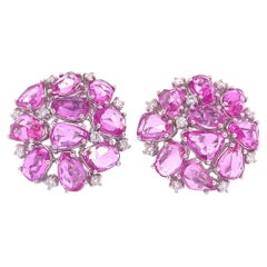 Pendientes de clip de zafiro rosa Ruchi New York