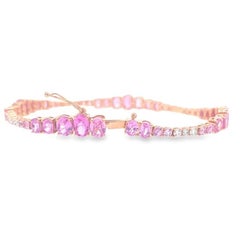 RUCHI Bracelet à maillons en or rose, saphir rose et diamant