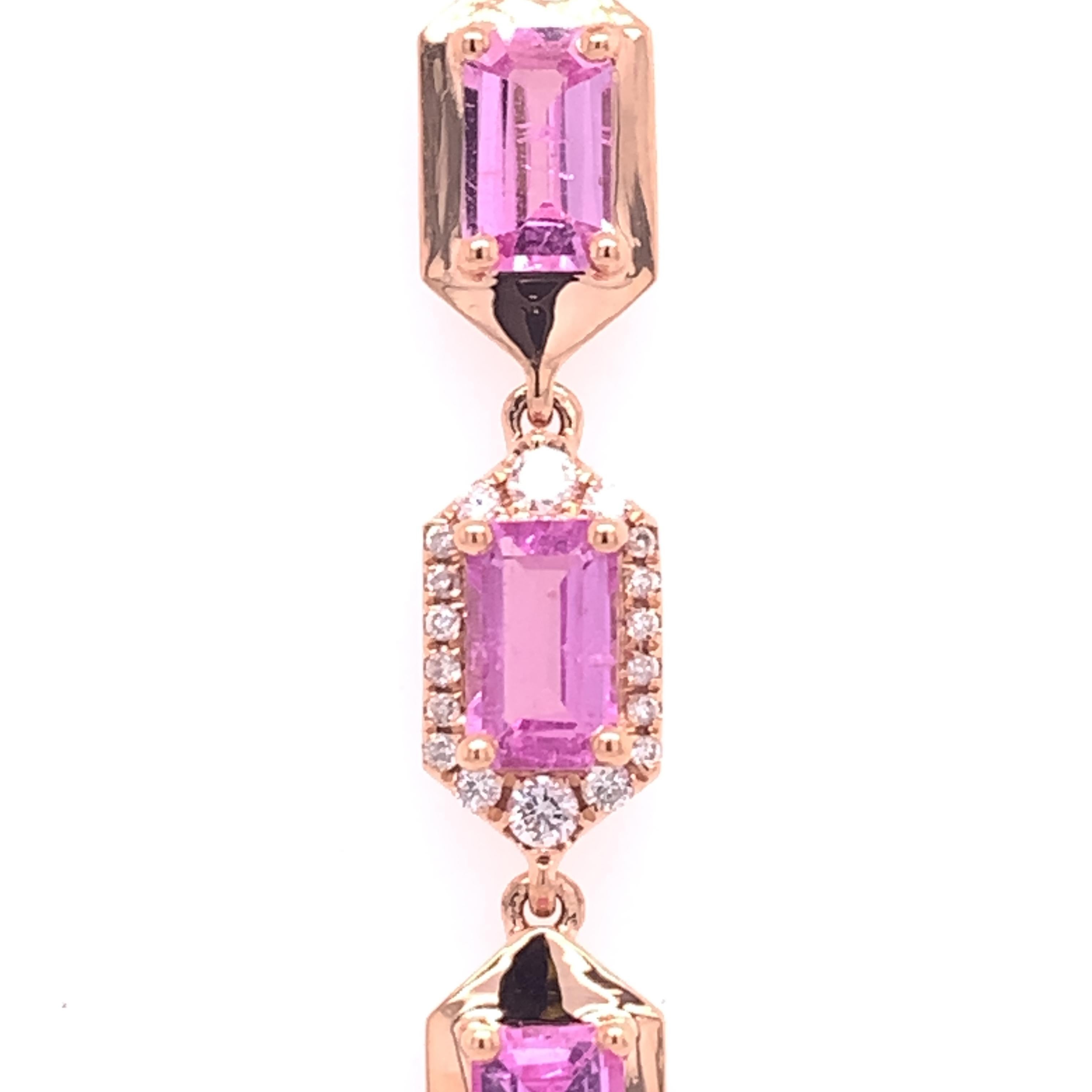Contemporary Ruchi New York Pink Sapphire Diamond Earrings