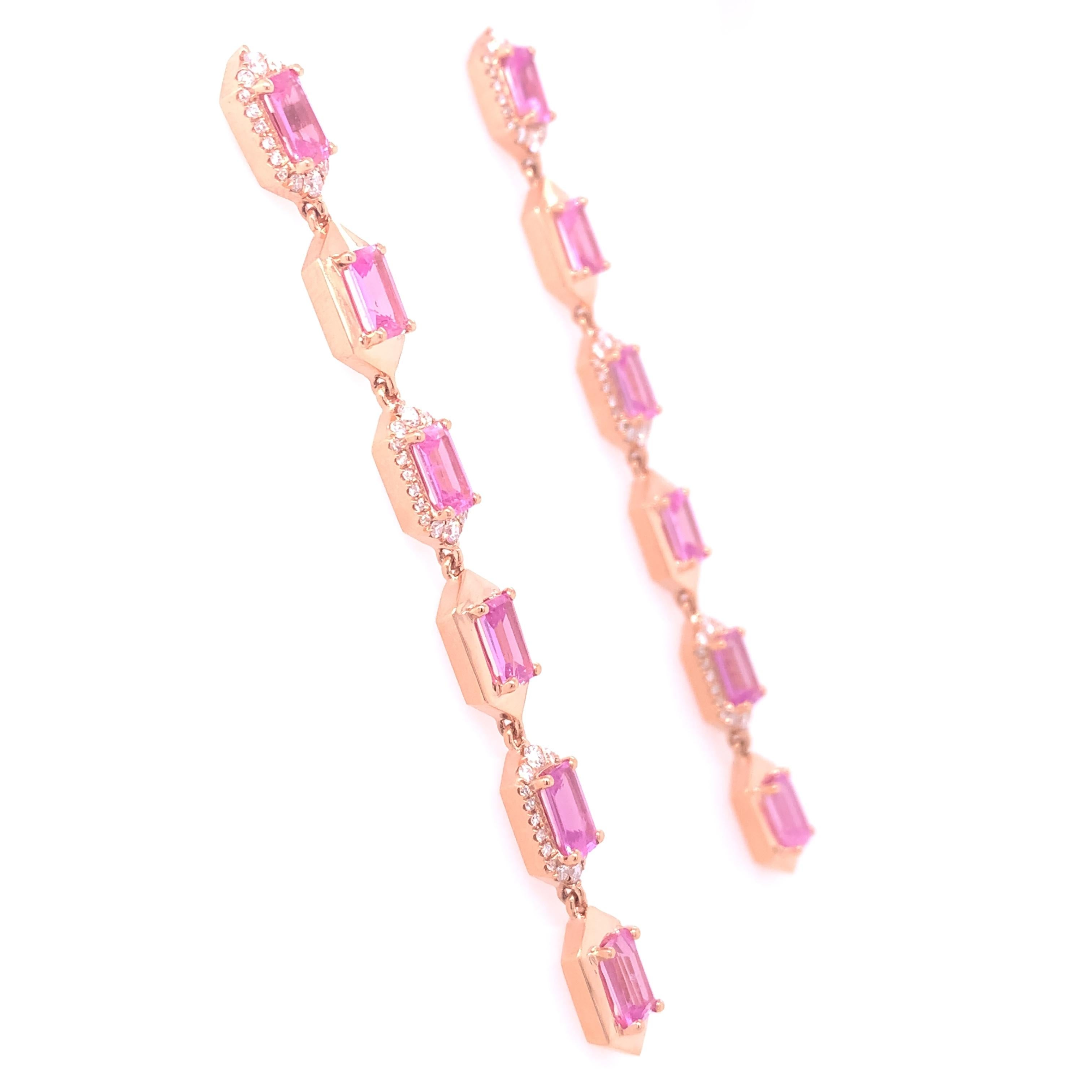Women's Ruchi New York Pink Sapphire Diamond Earrings