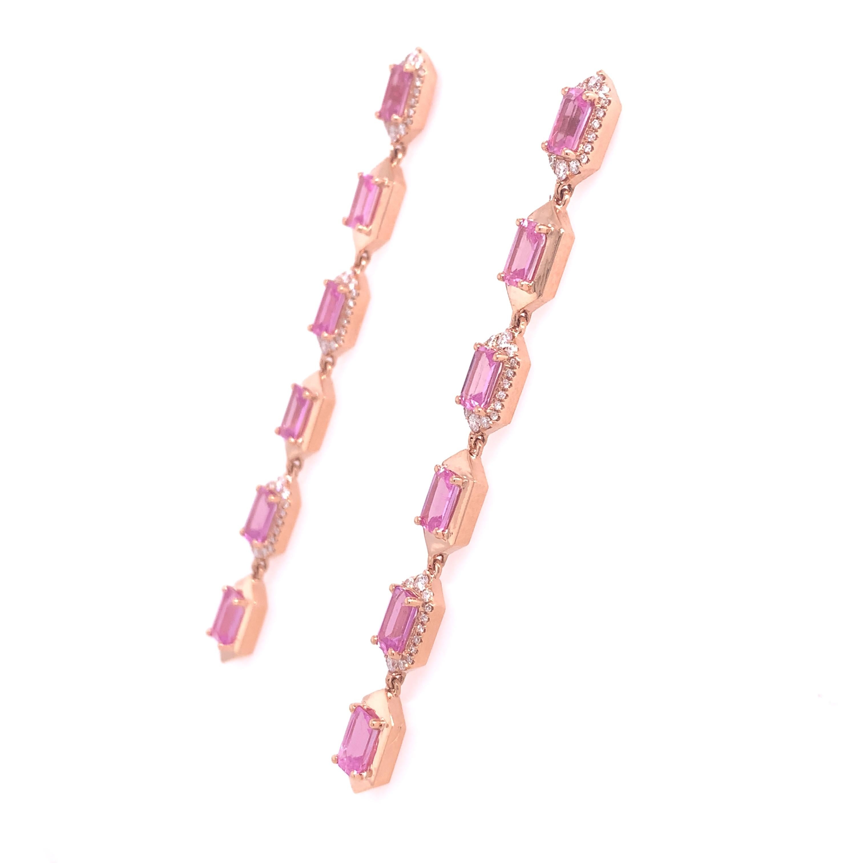 Ruchi New York Pink Sapphire Diamond Earrings 1