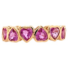 Ruchi New York Pink Sapphire Heart Eternity Ring