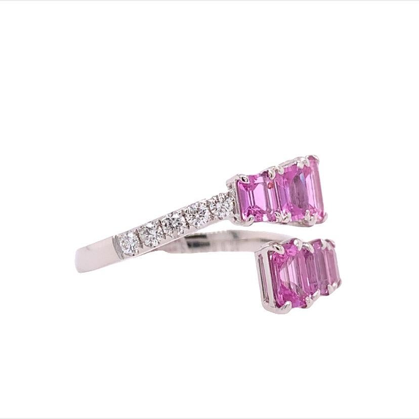 Pink Rose Collection

This 18 K white gold pink sapphire bypass ring from the pink rose collection surrounded by diamonds finished with high polished edges.

Pink Sapphire: 1.80ct total weight
Diamond: 0.24ct total weight
All diamonds are G-H/SI