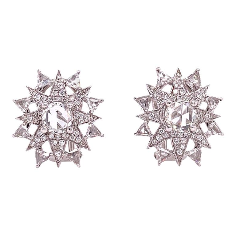 GREEN STARBURST FAN STUD EARRINGS