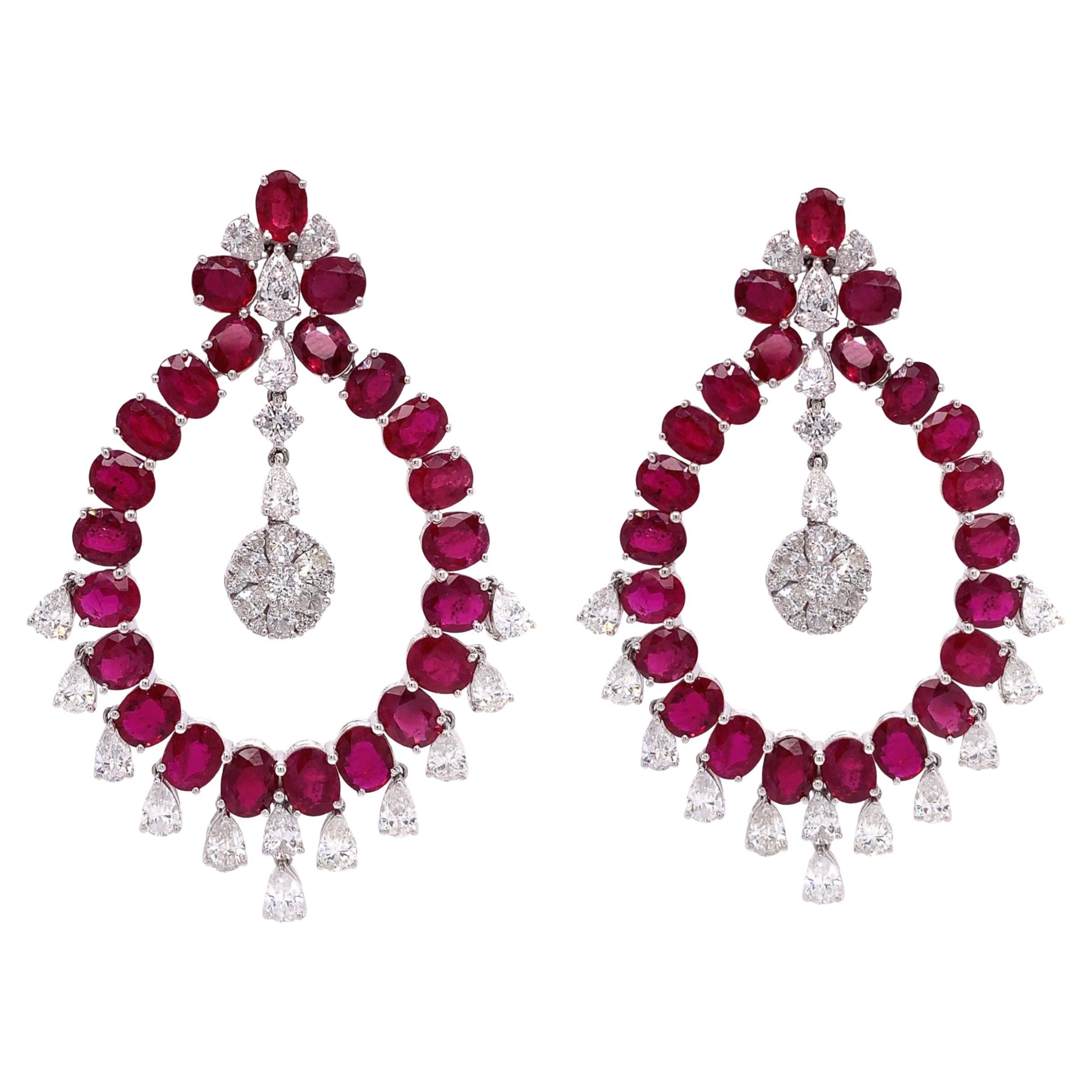Ruchi New York Ruby Chandelier Earrings For Sale at 1stDibs