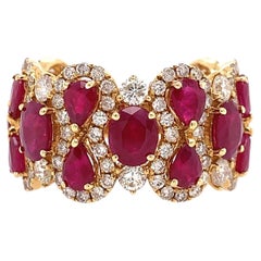 Ruchi New York Ruby and Diamond Cocktail Ring