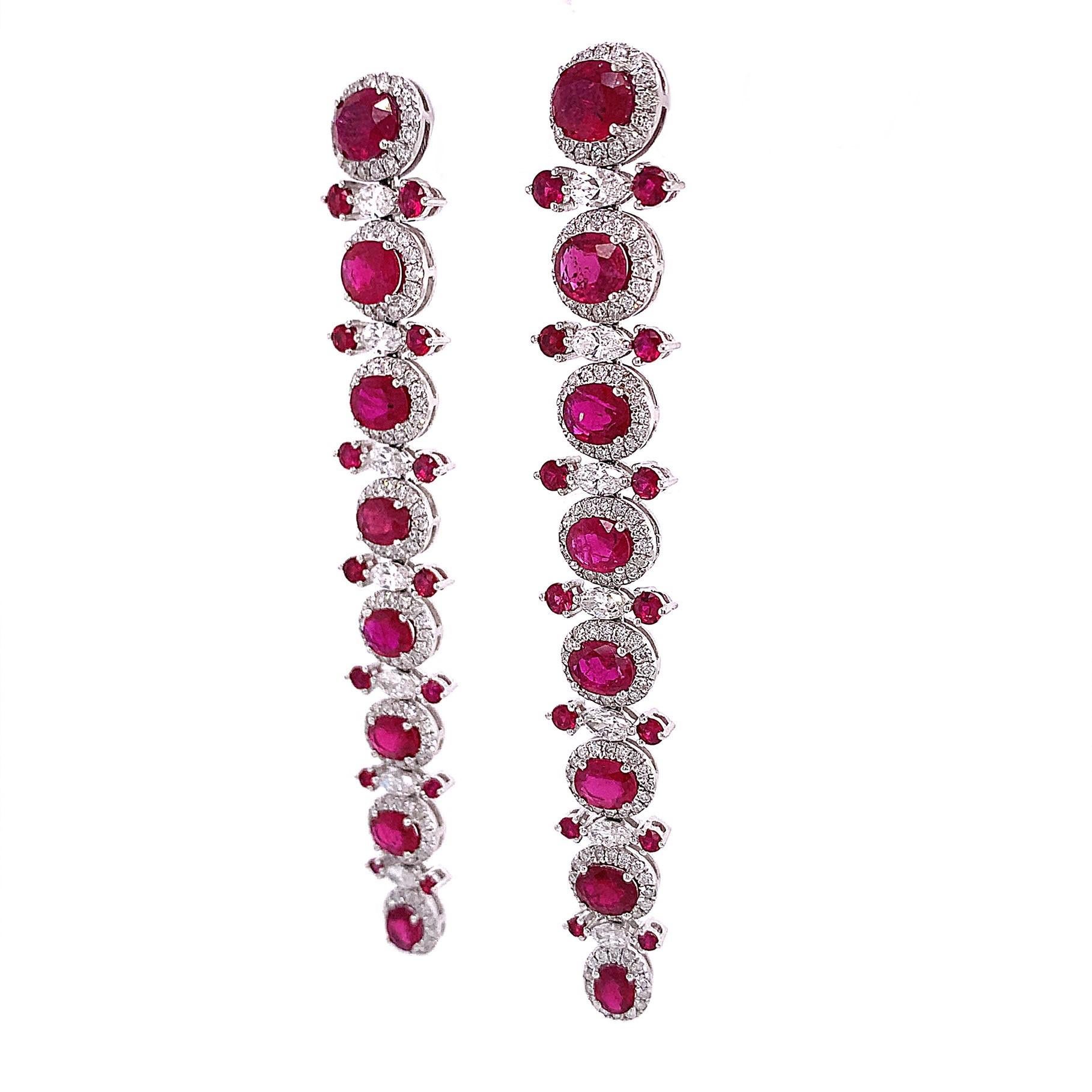 Contemporary Ruchi New York Ruby and Diamond Earrings