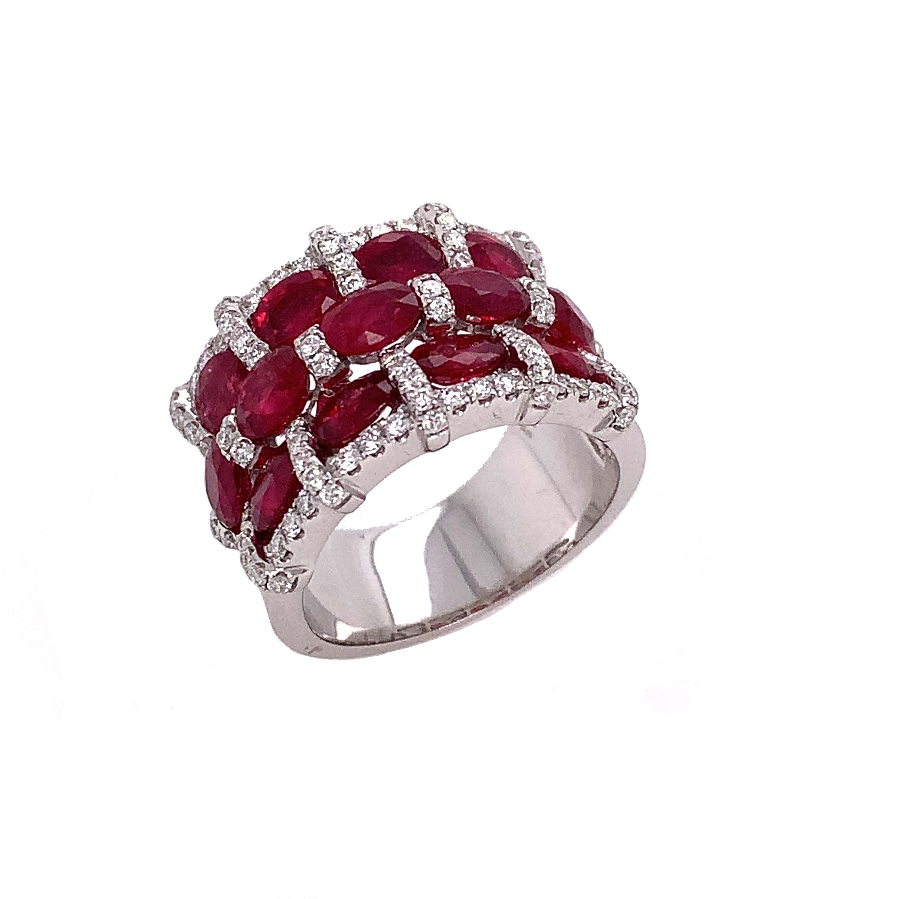 Contemporary Ruchi New York Ruby and Diamond Ring