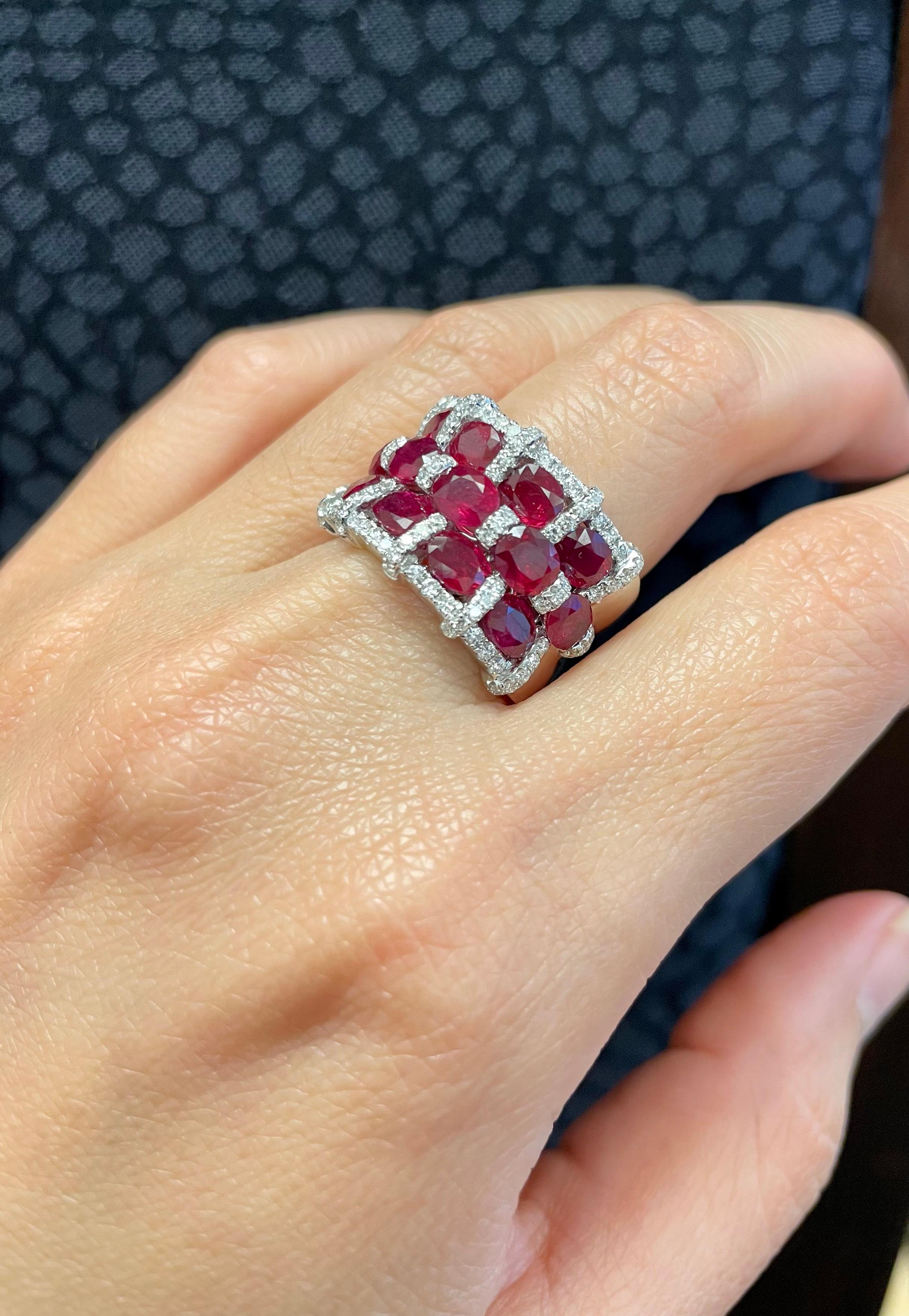 Oval Cut Ruchi New York Ruby and Diamond Ring