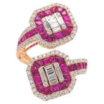 Ruchi New York Ruby and Diamond Cocktail Ring For Sale at 1stDibs