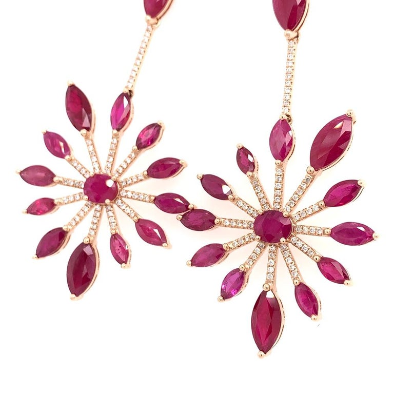 Ruchi New York Ruby Chandelier Earrings For Sale at 1stDibs