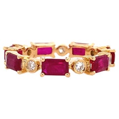 RUCHI Anillo Eternidad Rubí y Diamante Oro Amarillo