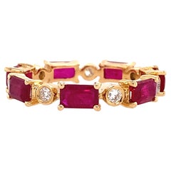 RUCHI Ruby and Diamond Yellow Gold Eternity Ring