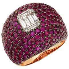 Ruchi New York Ruby Pavé Dome Ring