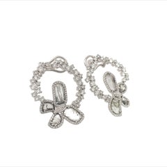 RUCHI Sliced Diamond & Brilliant Diamond White Gold Butterfly Hoop Earrings