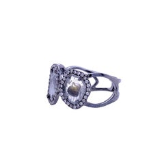 RUCHI Halbmondring aus schwarzem Rhodium mit Diamanten im Brillant-Schliff