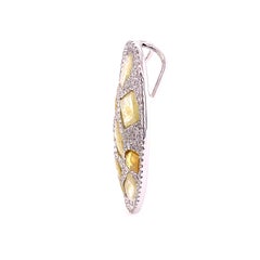 RUCHI Diamond Slice Pendant and Fancy Yellow Diamond Beaded Necklace