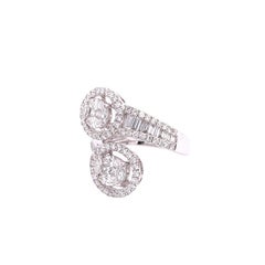 RUCHI Mixed-Cut Diamond White Gold Bypass Cocktail Ring