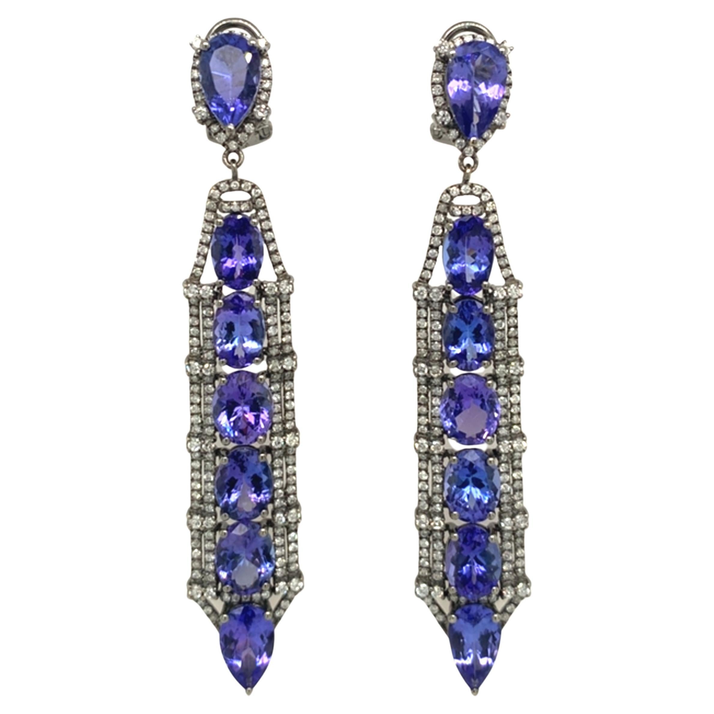 Ruchi New York Tanzanite and Diamond Earrings