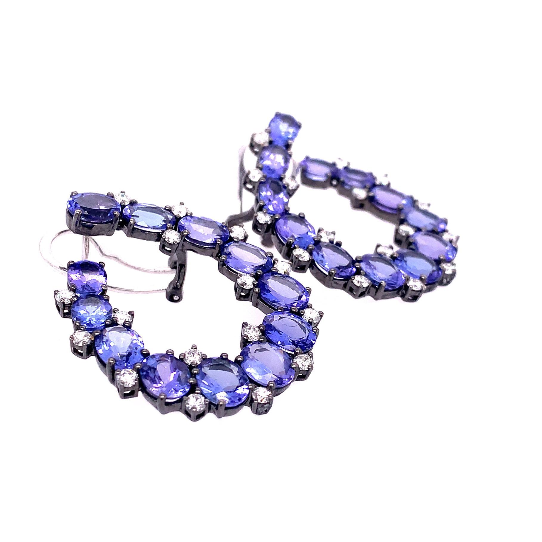 Oval Cut Ruchi New York Tanzanite Clip On Earrings 