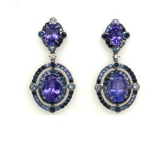 Ruchi New York Tansanit, Saphir und Diamant-Ohrringe