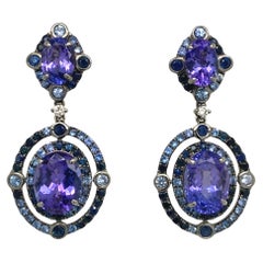 Ruchi New York Tanzanite, Sapphire and Diamond Earrings