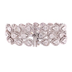 RUCHI Three-Strand Mixed Cut Diamond with Pear Shape Frame White Gold Bracelet