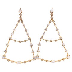 Ruchi New York Triangle Yellow Gold Diamond Earrings