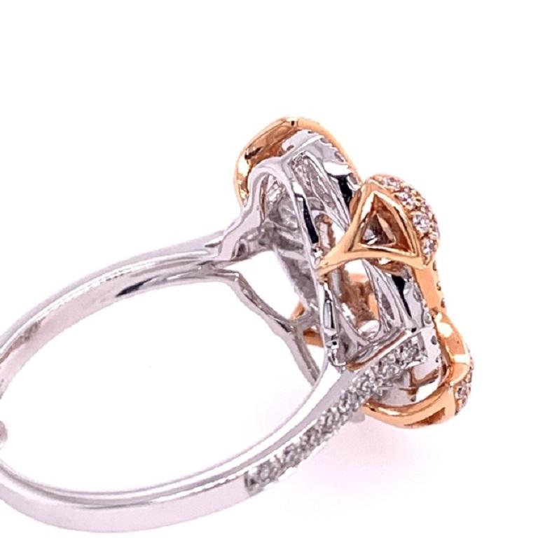 Baguette Cut RUCHI Mixed-Shape Diamond Two-Tone Gold Cocktail Ring For Sale
