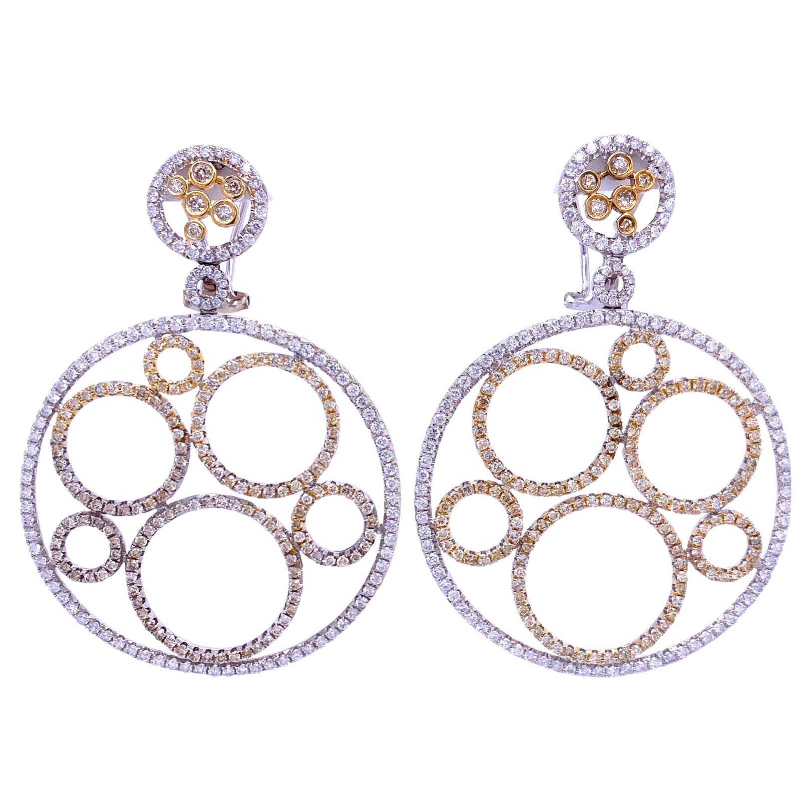 Ruchi New York White and Yellow Diamond Bubble Earrings For Sale