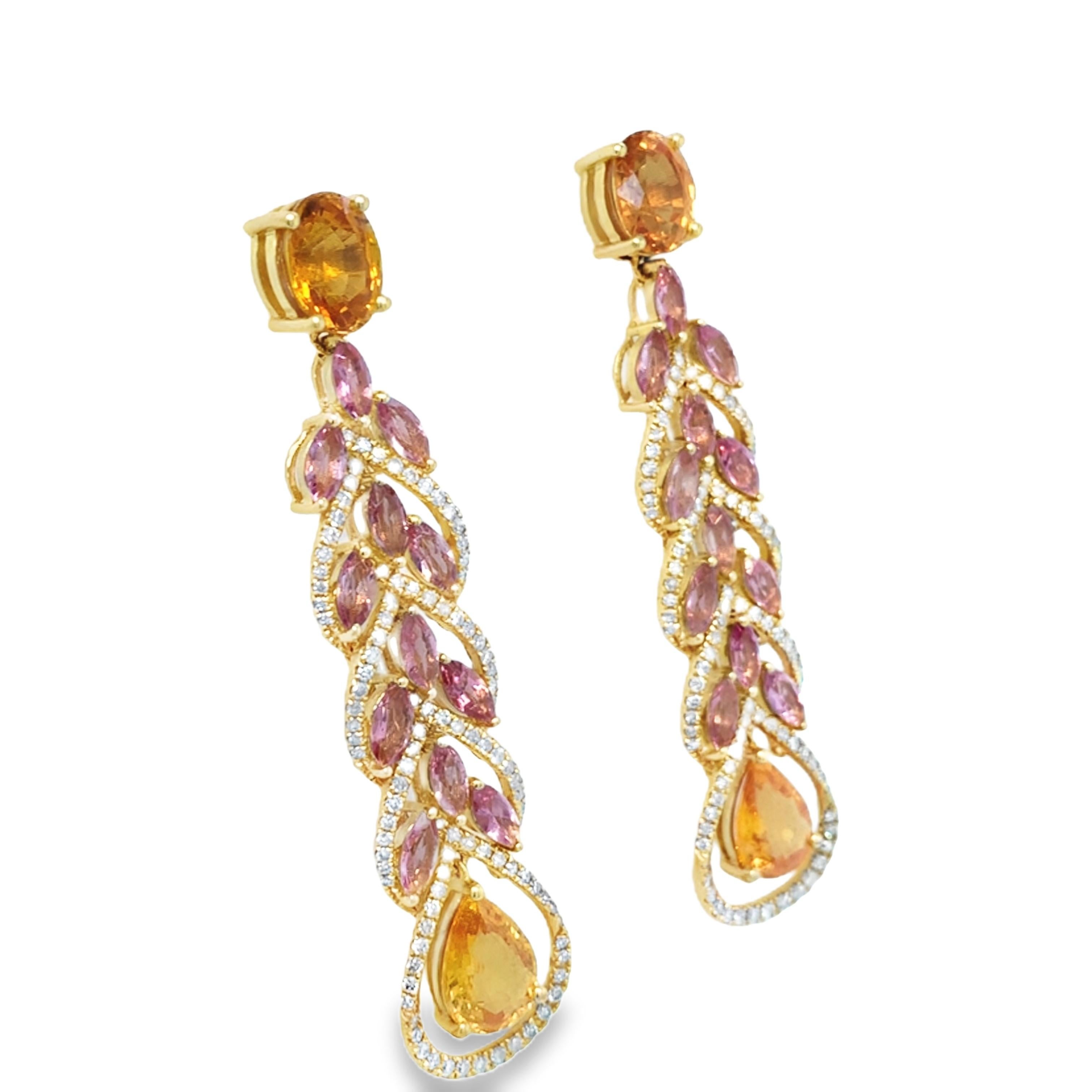 Women's Ruchi New York Yellow Sapphire with Pink Tourmaline and Diamond For Sale