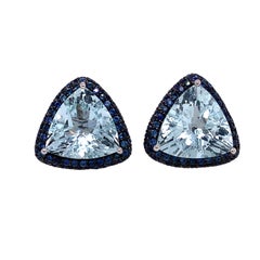 Ruchi New YorkAquamarine and Blue Sapphire Earrings