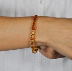 RUCHI Ombré Yellow and Orange Sapphire Yellow Gold Tennis Link Bracelet