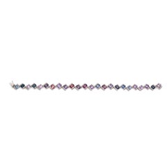 RUCHI Oval-Shaped Purple Sapphire and Diamond White Gold Link Bracelet