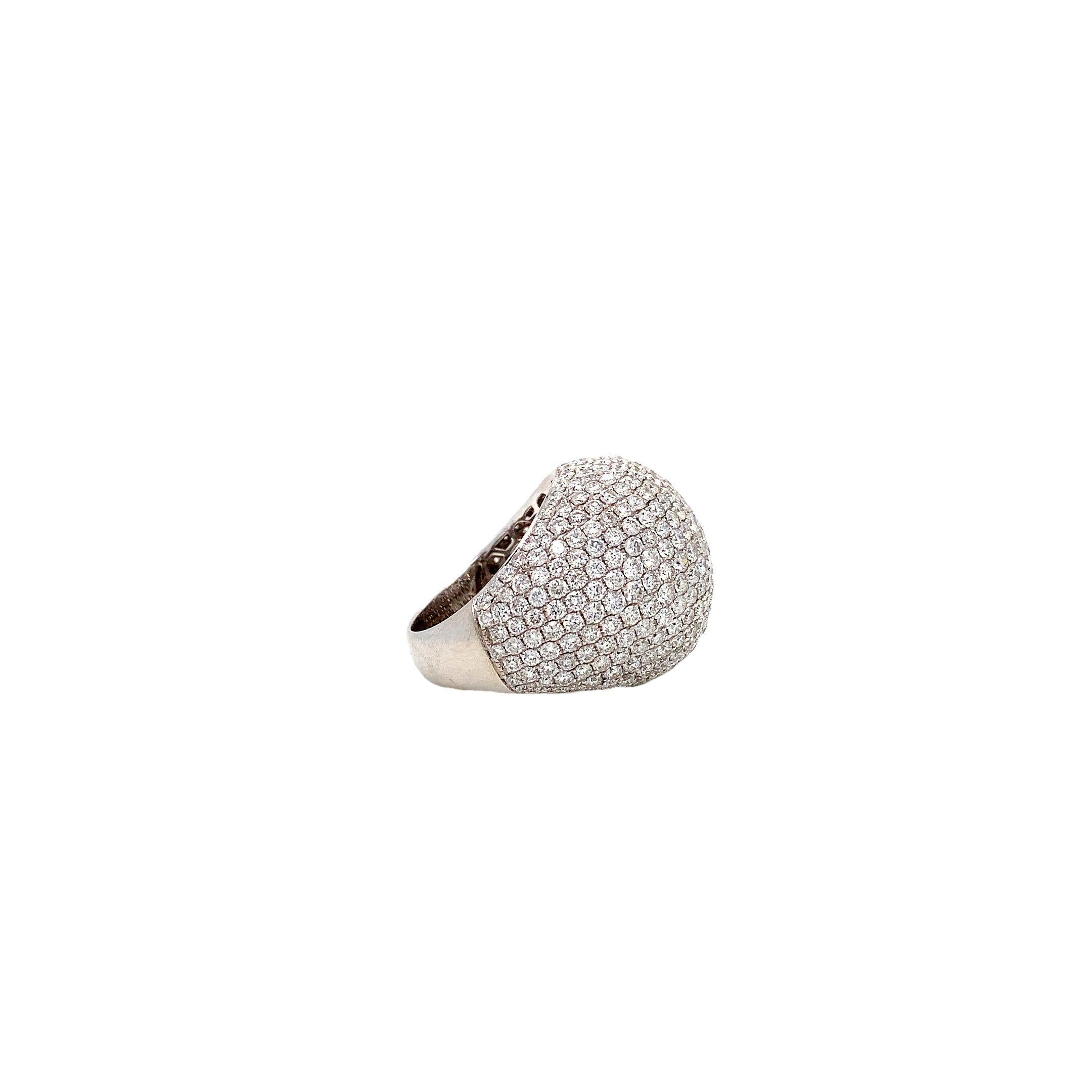 Modern RUCHI Pavé Diamond White Gold Dome Cocktail Ring For Sale