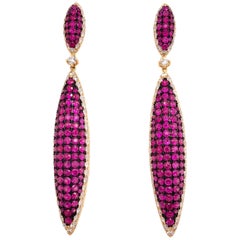 RUCHI Pavé Ruby 
Diamond Yellow Gold Dangle Drop Earrings