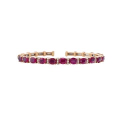 RUCHI Ruby with Brilliant Diamond Rose Gold Open Bangle