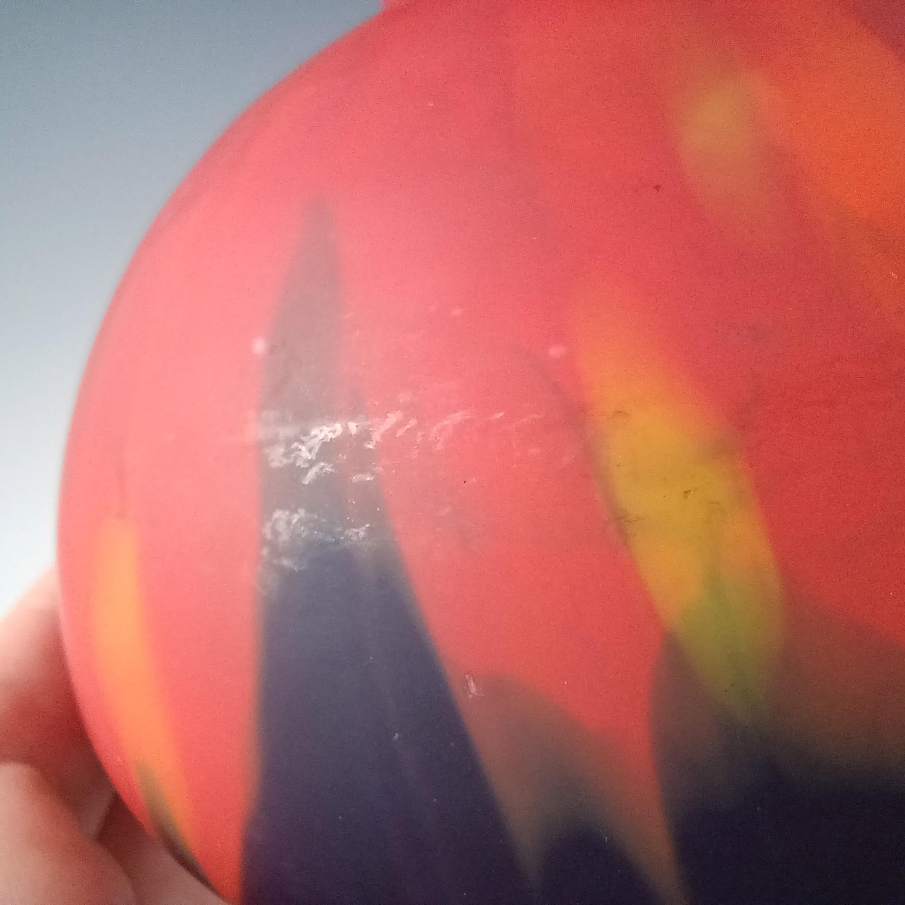 Rückl Bohemian / Czech 'Orange Shimmy Pfau' Spatter Glass Flame Vase en vente 1