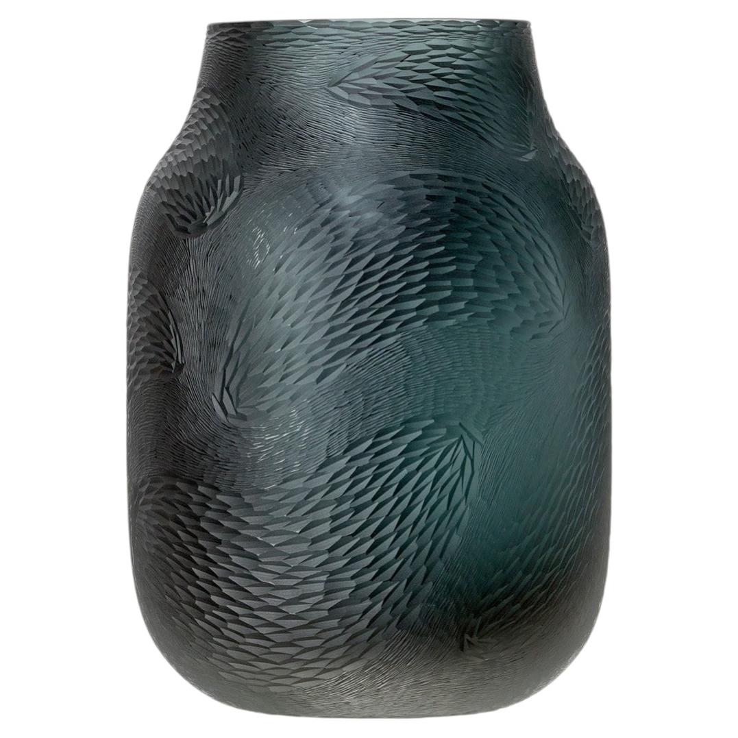 Rückl Hand-Cut Crystal Vase 'Meret' by Kateřina Handlová, Czech Design