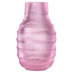 Rückl Hand-Cut Crystal Glass Vase "Rei" Pink