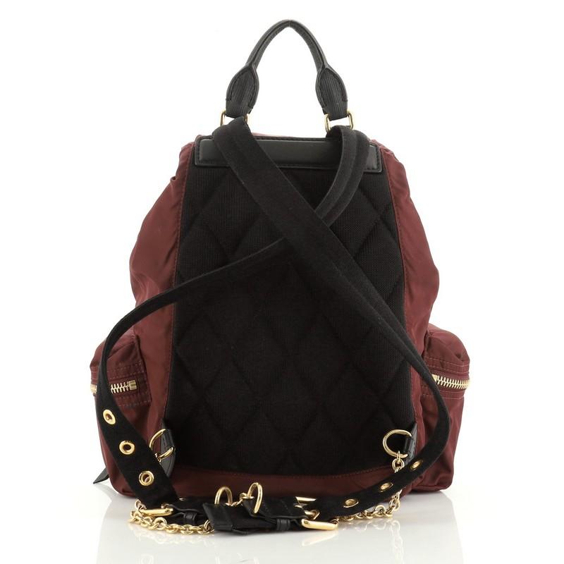 Black Rucksack Backpack Nylon with Leather Medium