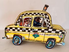 Ruckus Taxi Paper Sculpture by Red Grooms: Vintage American Art