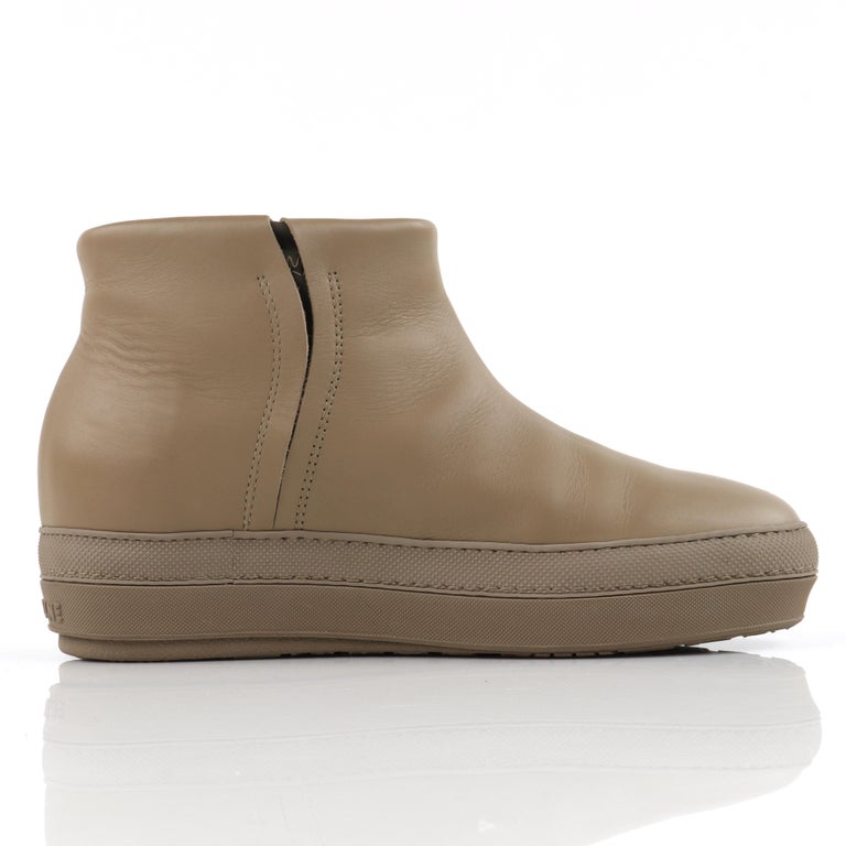 RUCO LINE 2013 Jean Nouvel "Pure" Militare Leather Industrial Ankle Boot  NIB For Sale at 1stDibs