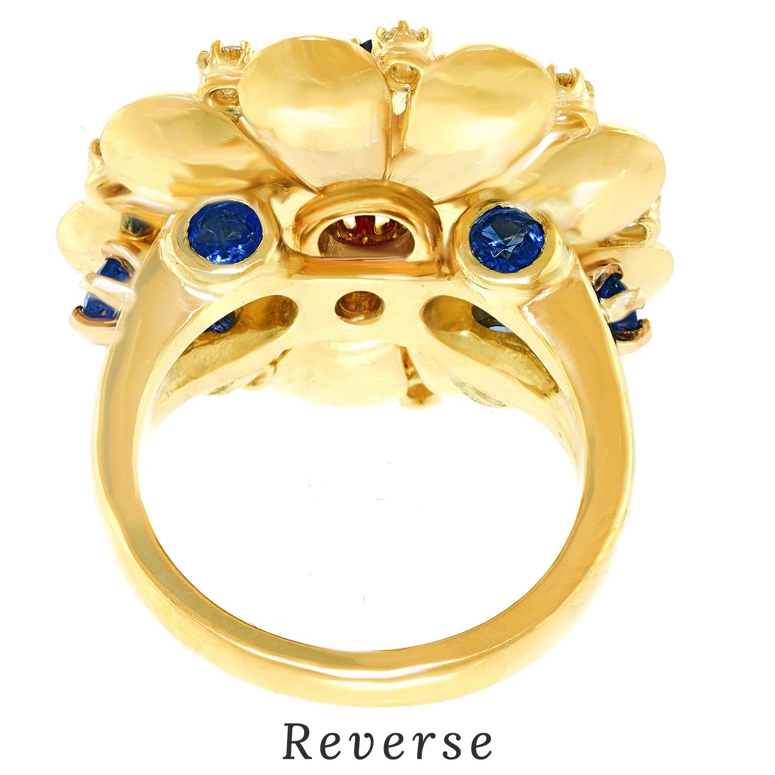 Rud Murbach Sixties Mod Sapphire Diamond and Ruby Ring (bague saphir, diamant et rubis) en vente 4