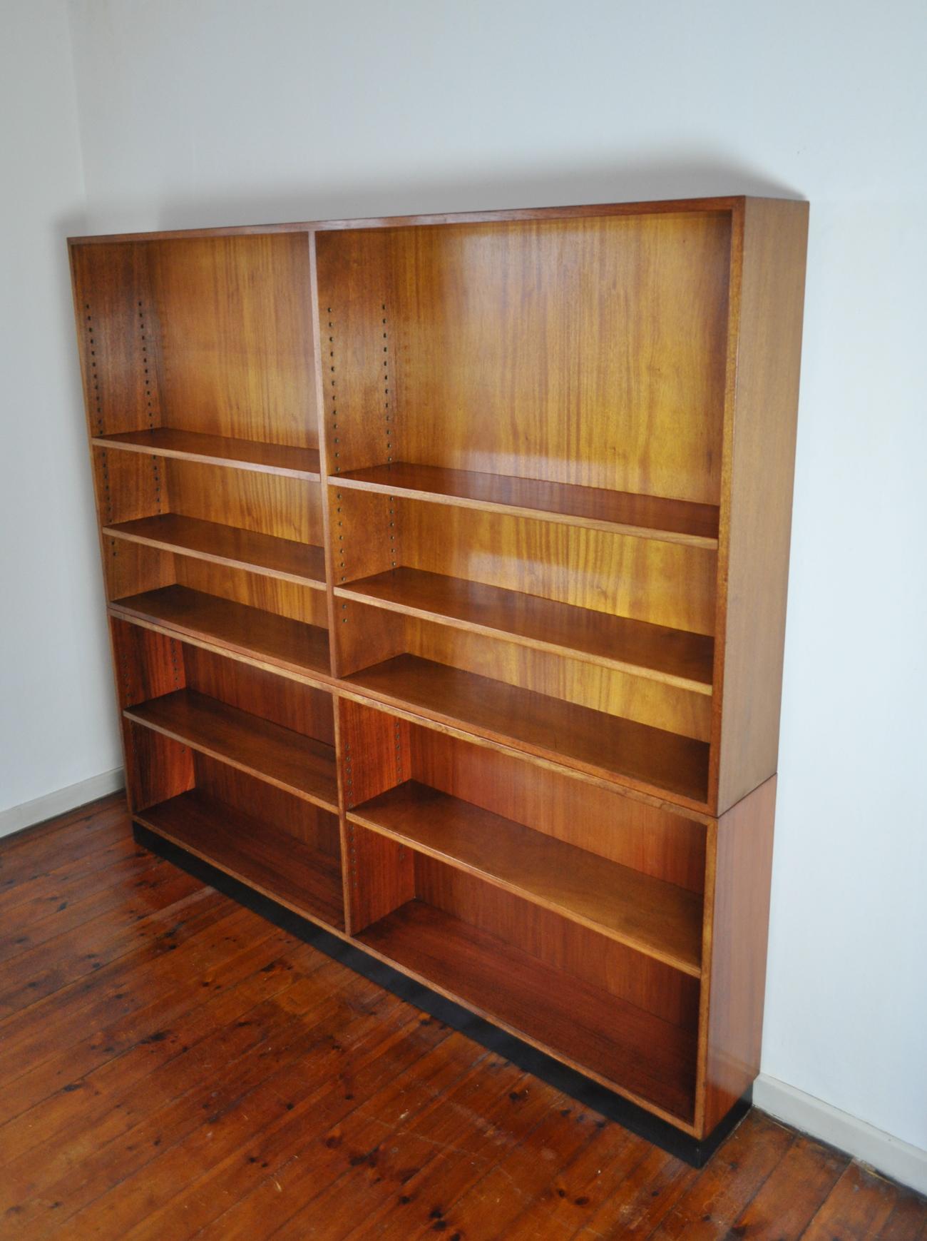 Scandinavian Modern Rud. Rasmussen Bookcase in Two Sections Made of Solid Mahogany