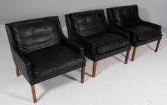 Fauteuils de salon Rud Thygensen en cuir, années 1960